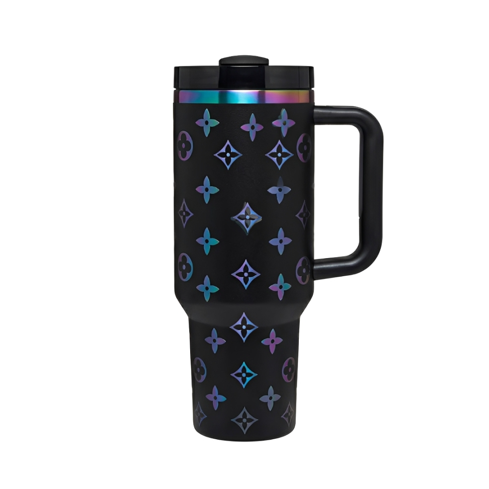 Luxus-Design Quencher Tumbler (1,2 l) – Schwarz Irisierend